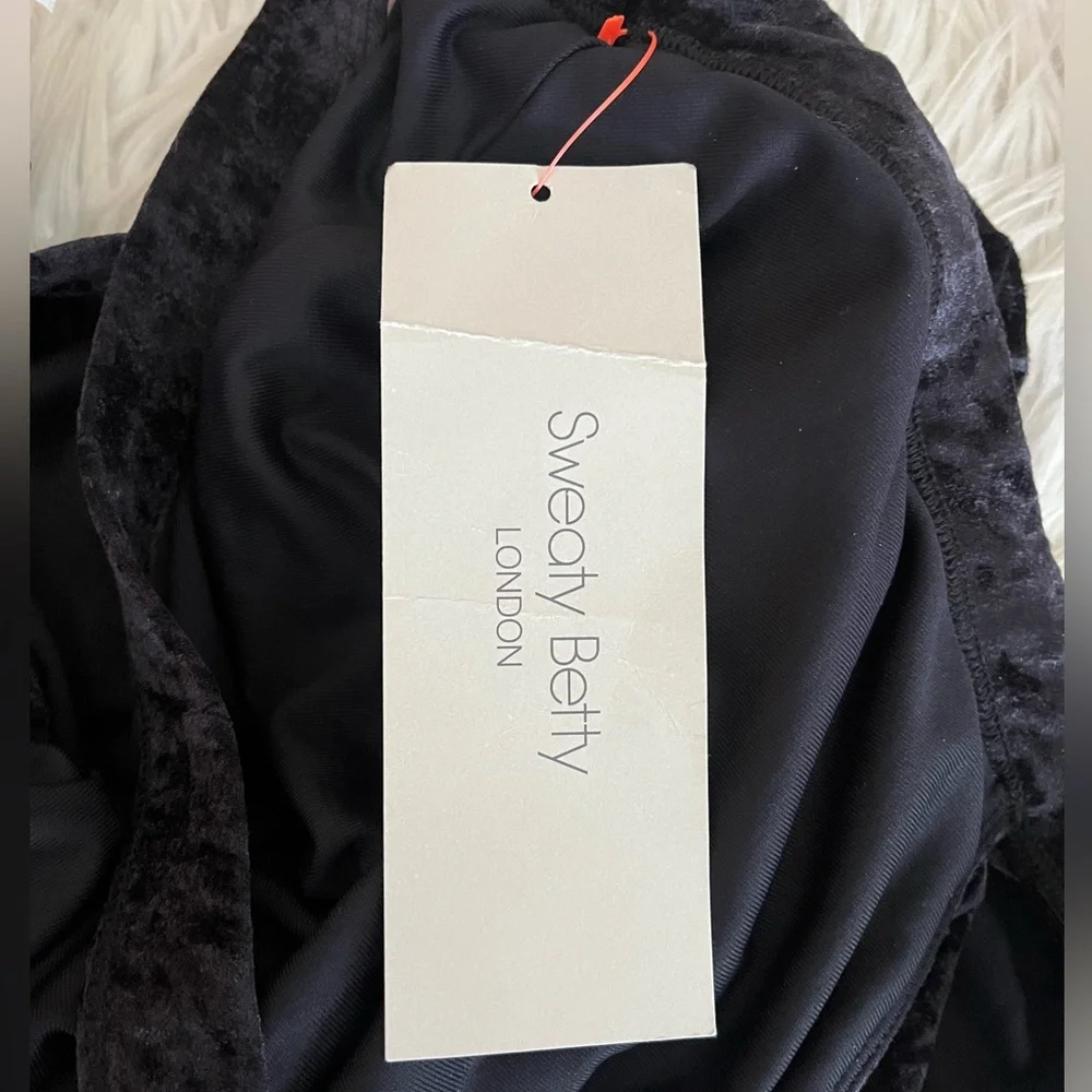 {Sweaty Betty} Retreat Velvet One Piece Swimsuit in Black - Womens Medium - NWT